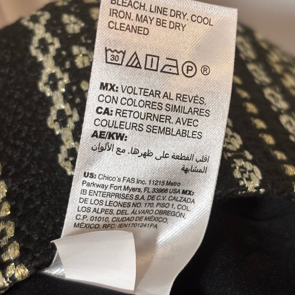 Chico's Black and Gold Patterned Blazer - Picture 6 of 6